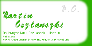 martin oszlanszki business card